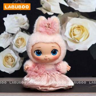 (Only Clothes) 17cm Doll Clothes Set Compatible With Labubu, Cute 6.7 Inch Doll Clothes For Dress Up Unique Style – Floral Headband And Flower Dress Outfit (No Doll)