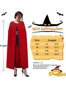 1 件万圣节连帽斗篷天鹅绒披风带帽圣诞斗篷女巫服装吸血鬼斗篷巫师长袍男式角色扮演服装