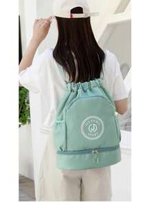 Mochila deportiva unisex bolsa de viaje impermeable multifuncional compartimentos ropa calzado viaje gimnasio resistencia costuras reforzadas correa ajustable bolsillo hidrico facil transporte resistencia y estilo - Verde Lima - Ver 4