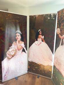 Juego de 3 piezas - Pancarta personalizada, póster de foto de boda personalizado, pancarta de boda personalizada, pancarta de poliéster con foto personalizada, cartel de bienvenida de boda, decoración de novia de boda personalizada, materiales impresos de bienvenida personalizados, fácil instalación, estético - Multicolor - Ver 7