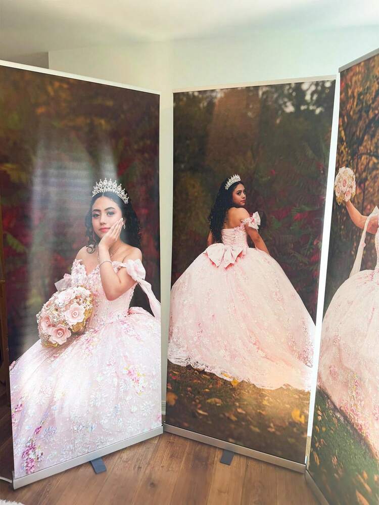 3-Piece Set - Customized Banner, Personalized Wedding Photo Poster, Wedding Custom Banner, Personalized Photo Polyester Banner, Wedding Welcome Sign, Customized Bride Wedding Decor, Customized Welcome Printed Materials,Party Top ,Easy-Install - Multicolor - View 7