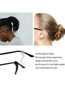 5/10pcs Silicone Ear Hook Anti-Slip Glasses Leg Ear Sleeve Bracket Fastener Fashion Glasses Accessories Grip Anti-Fall Eyewear Holder Body Care For Travel,Outdoor,Sport,Office,School,Belt,Glasses