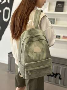 حقيبة ظهر كبيرة السعة بقماش صباغة التعتيق بلون واحد، حقيبة ظهر طلابية بسيطة بصباغة التعتيق، حقيبة ظهر كاجوال كبيرة السعة أنيقة بطراز إنس، حقيبة مدرسية كورية موضة جديدة لطلاب المدارس الإعدادية والثانوية، حقيبة ظهر جميلة للسفر للطلاب