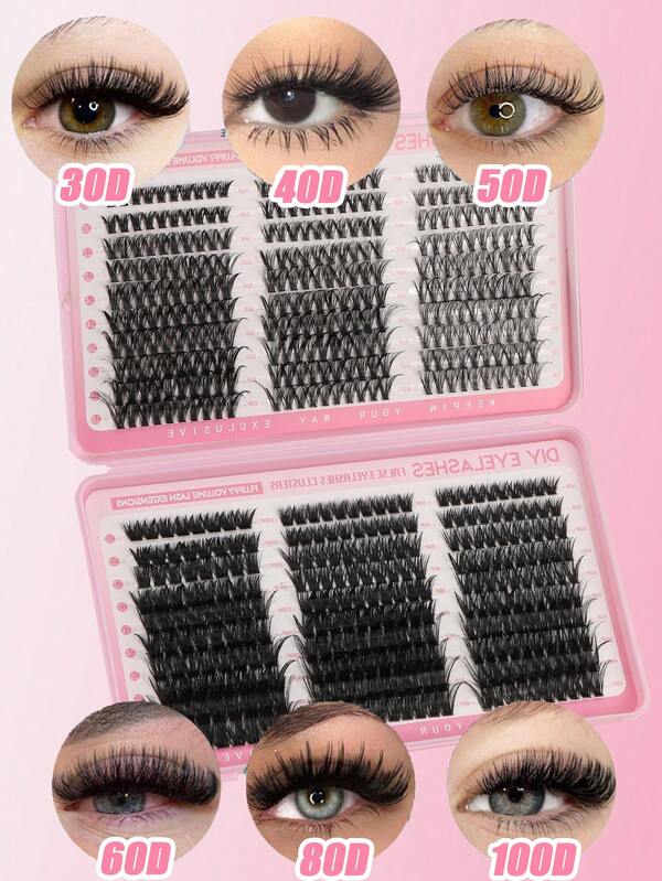 580 Pieces Capacity Eyelash Book, Synthetic Mink False Eyelashes, 0.07mm Thickness D Curl, 10-18mm Mixed Length, Natural Soft Eyelash Extension Makeup Products Suitable For Any Style