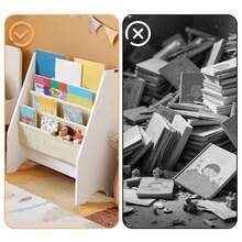 SoBuy 儿童 4 层吊带书架书柜带布艺搁板米色宽 62 x 深 30 x 高 71 厘米 FRG225-W - 白色 - 查看 10