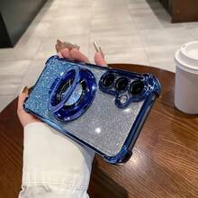 （支架）1 件装极简支架手机壳，太空主题，防摔/TPU 硅胶软边高端保护壳，防尘孔边加厚奢华手机壳，兼容三星 Galaxy S24 Ultra/S24 Plus/S24/S23 Ultra/S23 Plus/S23/S22 Ultra/S22 Plus/S22/S21 Ultra/S21 Plus/S21 FE/S23 FE/S20 Ultra/S20 Plus/S20 FE，支架电镀 + TPU 硅胶软边全包覆男女通用高端保护壳，兼容 OPPO - 銀色 - 查看 4