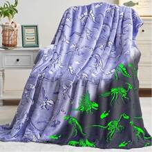 Couverture Nocturne En Flanelle, Design De Fossiles De Dinosaures. Convient Pour Un Cadeau D'anniversaire, Une Serviette De Plage, Une Saison De Remise Des Diplômes.