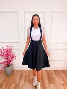 Round Jumpsuit Suspenders Gode Midi Women's Fashion Evangelical Congress Festivity Midi - 黑色 - 查看 2