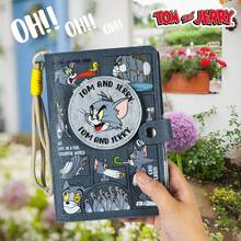 TOM AND JERRY. 1 件汤姆和杰瑞粘性毡笔记本，汤姆猫、杰瑞老鼠、斯派克狗经典儿童动画人物封面笔记本，卡通和工艺品新奇小册子圣诞礼物，适合粉丝、家人、朋友、办公室成人、学生返校[官方*] - 彩色 - 查看 14