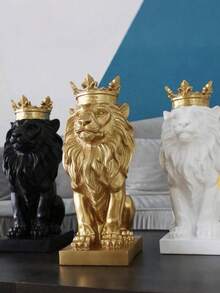 1件树脂复古豹子蹲姿摆件，适用于书房、门厅、办公室、酒店装饰