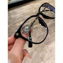 NewUnisex  Light Glasses, Square Reading/Computer Reading Glasses, Women's Fashion Glasses, Clear Lenses, Protective Clear Lenses, Reduce Eye Strain Caused By Computers, TV And Games - Black - View 3