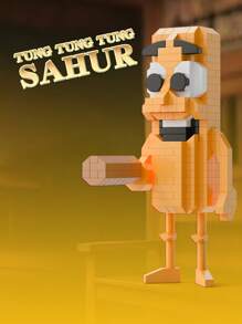 Shanhaijing Tungtungtungsahur Mountain Set Building Block Toys, Luxury Children's Game Model, Suitable For Boys And Girls Puzzle Science DIY, Anime Games, Cute Kawaii Building Block Toys, Building Block Lovers' Desktop Decoration, Back-To-School Supplies, Suitable For Christmas, Halloween, Birthday Gifts, Anime Character Toys For Boys And Girls