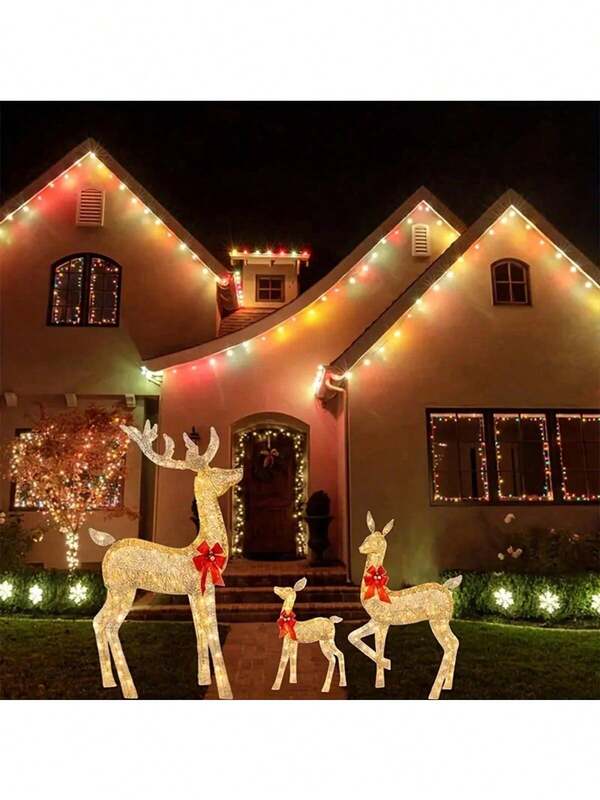 1 Stück leuchtender Hirsch Weihnachtsdekoration, Weihnachtsgarten Rasendekoration, Silvester Party Dekoration, Feiertags-Feier, Weihnachtsparty Dekoration