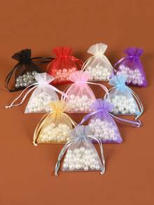 100/50/10/1件套，随机颜色珠宝收纳袋，返校季 - 彩色 - 查看 2