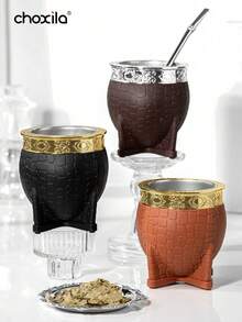 choxila 1pc Argentina Yerba Mate Cup, Stainless Steel Tea Gourd Mug, For Home Mate Tea - Mate Cup - View 1