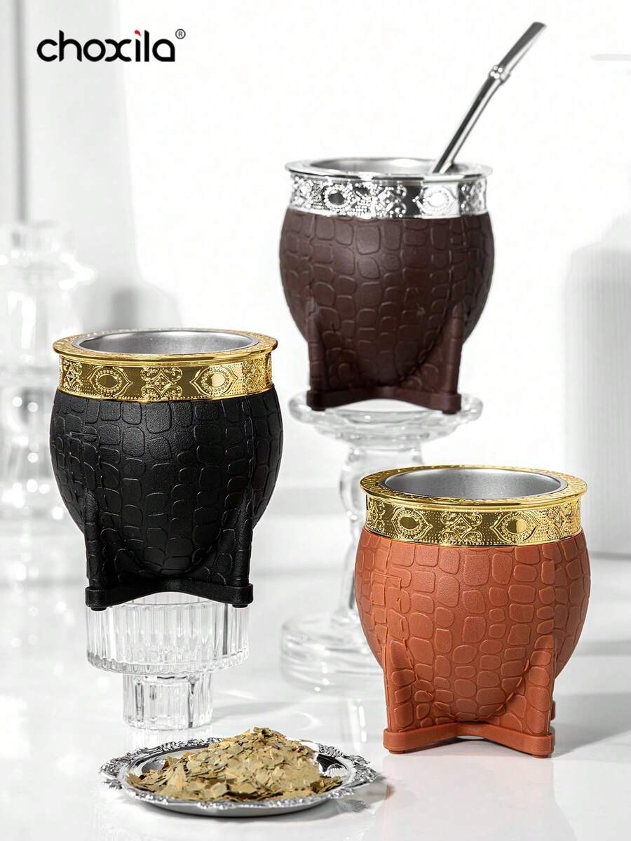 choxila 1pc Argentina Yerba Mate Cup, Stainless Steel Tea Gourd Mug, For Home Mate Tea - Mate Cup - View 1