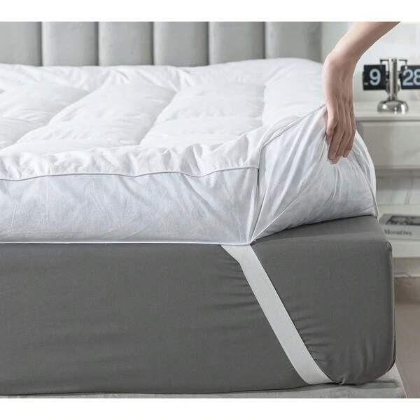 Extra Large Mattress Pad Cover, Super Soft Dual Layer Extra Large Mattress Pad, Suitable For Firm Beds, Mattress Cover With Straps, Super Soft Dual Layer, White