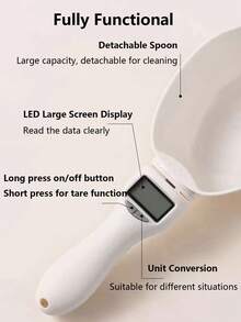 1 st elektronisk 800g mätsked, digital mätvåg, hushålls-LED-display digital mätvåg, kökssked för te, mjölkpulver, mat, avtagbar mätsked