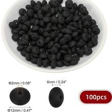 100Pcs Silicone Lentil Beads, 12mm Silicone Beads For Keychain Making Bulk Silicone Abacus Beads For Necklace Bracelet Making And Space Silicone Beads For Pens