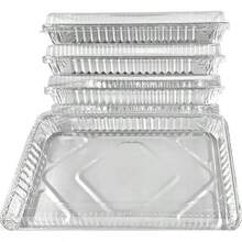 5 Heavy Duty Aluminum Foil Trays With Lids, 170 Oz Large Capacity, Reusable And Easy To Clean, For Oven, Baking, Grilling, Food Transport, Lid Design, Reusable Cookware, Aluminum Foil Trays, Roast Turkey, Grilled Steak, Lunch Box, Storage Box, Halloween Dinner Party, Christmas Dinner, Outdoor Barbecue Utensils, Cooking Display Utensils, Buffet Trays