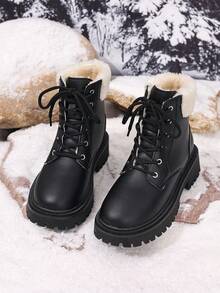 2026 Autumn/Winter New Women's Boots, Fashion Versatile Casual Women's Ankle Boots, Black & White Women's Short Boots, College Style Women's Shoes, Minimalist Women's Boots, Women's Fashion Ankle Boots, Classic Women's Short Boots, Riding Boots - Black - View 6