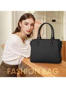 NEWHEY 女士工作手提包，顶部拉链皮革单肩包，手提包，经典钱包，适合办公室、商务、旅行 - 彩色 - 查看 4