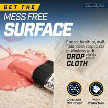 12 X 10 FT 1 Pack Extra Large Painter's Drop Cloth - Light And Durable Dust Cover - Clear Plastic Sheet - Paint Drop Cloth - Floor Protector-169028 - 重型-1 包 - 查看 4