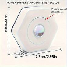 Đèn hoàng hôn 6 mặt, Thiết bị chiếu sáng sáng tạo, Đèn nhiều màu, Dễ lắp đặt, Dùng pin AAA, Đèn tủ/tường đa năng cho ngày lễ, Trang trí tiệc tùng, Phòng, Cầu thang, Hành lang, Tủ, Tủ quần áo, Đầu giường, Hành lang, Chụp ảnh và nhiều hơn nữa - trắng - Xem 6