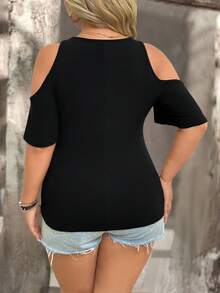 Elegant Fashion Versatile Floral Fabric V-Neck Blouse | Casual Fall Clothes Plus Size For Women | Spring Summer Break Country Concert Vacation Outfits For Women - màu đen - Xem 3