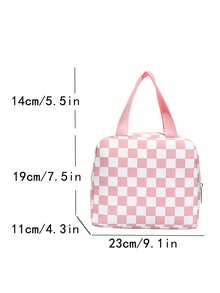 便携式午餐包，保温午餐盒，便当包，晚餐保温袋，加厚可爱午餐水果袋，粉色豹纹碎花午餐包，女士午餐盒，学生午餐盒 - 粉色 - 查看 8