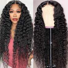 NARNI Wear And Go Glueless Wigs Human Hair Pre Cut 200% Density Water Wave 5x5 HD Lace Closure Wigs Human Hair With Baby Hair Pre Plucked Natural Hairline Deep Wave Lace Front Wigs Human Hair Wet And Wavy Deep Curly Closure Wig For Women 8-40 Inch - Natural Black - 查看 7