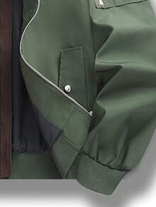 1 件时尚百搭底特律实用夹克，适合户外、徒步旅行、摩托车骑行、聚会 - 黑色 - 查看 5