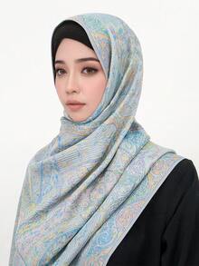 1 Khăn choàng tua rua Jacquard Boho dành cho nữ, khăn choàng dệt Paisley, khăn trùm đầu họa tiết đá Pashmina, dòng màu hồng, nhiều họa tiết thanh lịch, thích hợp làm quà tặng, thích hợp cho các buổi đi chơi hàng ngày vào mùa thu và mùa đông để mặc - Màu xanh nhạt - Xem 8
