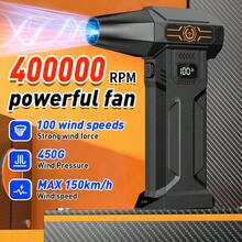 USB Rechargeable High-Power Car Cleaning Blower Fan, Outdoor Turbine Jet Fan, Can Blow Wind/Snow And Assist Outdoor Camping & Grilling, High-Speed Brushless Motor Leaf Blower, Comes With 2 Pcs 3000mAh High-Capacity Batteries, Suitable For Car Deicing, Cleaning Car Seats, Computer Keyboards, Window Gaps, Sofas And Carpets - Handheld Portable High-Speed Fan! - Portable High-speed Turbo Fan - View 2