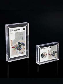 1个亚克力相框，强磁照片及办公名片夹。亚克力板两面均贴有保护膜。使用前请撕掉保护膜。1个/2个/3个亚克力相框，透明强磁相框夹 - 白色 - 查看 10