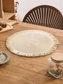 1/4/6/12pcs Bohemian Style Round Paper Placemats, Non-Slip Table Mats For Home Kitchen Dining, Suitable For Holiday Gatherings, Birthdays, Weddings, Parties, Coffee Tables (Note: The Mats Are Paper And Cannot Be Washed),Fall Decor,Autumn Decor,Room Decor - Beige - View 6