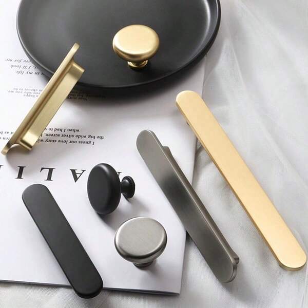 Tiradores de gabinete de aleación de zinc moderna, manijas de puerta de muebles con forma de T de estilo, tiradores sólidos de metal para cajones, herrajes para armarios