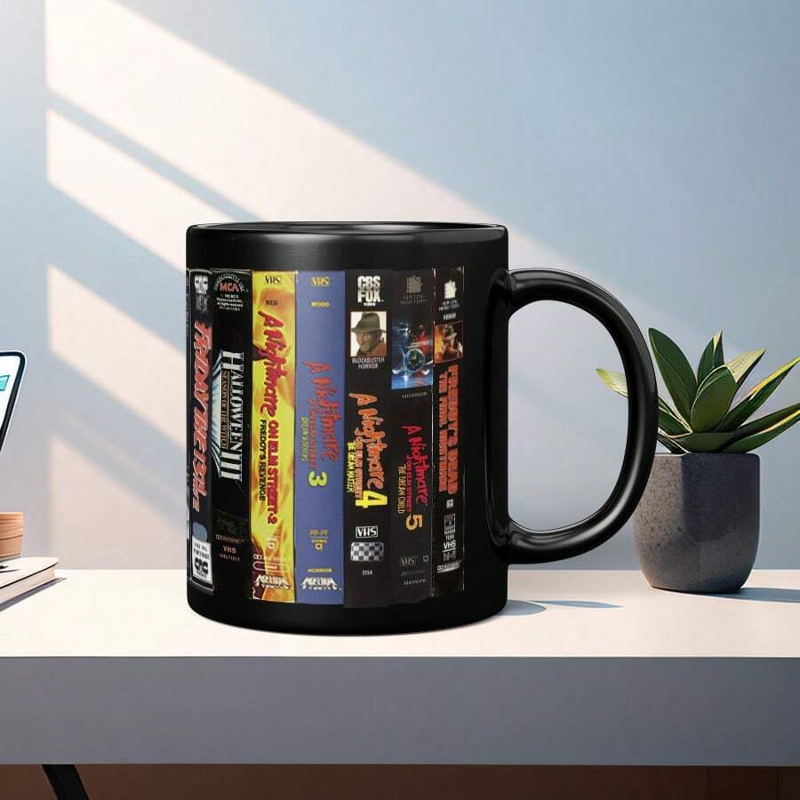 [Retro Design] Vintage Horror Movie Mug | Cool Black Ceramic Coffee Cup | Tea Cup | Reusable, High Quality | Ideal Gift For Movie Lovers | Home Or Gift