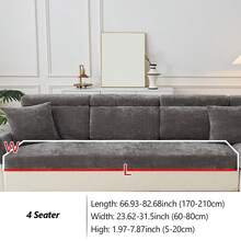 1PC Chenille Skin-Friendly Pet-Friendly Sofa Cover - Stretchable Machine Washable Slipcover For 1/2/3/4-Seater L-Shaped Sectionals, All-Season Non-Slip Multi-Purpose Protector - Multicolor - View 32