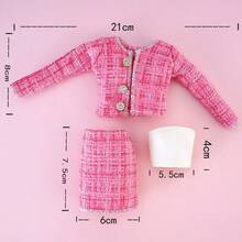 3pcs Fashion Outfit Set (Jacket, Dress), Elegant Style Suitable For 30cm/11 Inch Doll