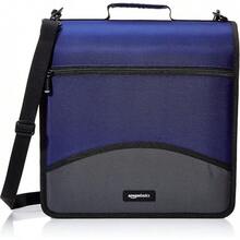 Basics - Carpeta duradera de 3 anillos con cierre, almacenamiento resistente para mantener los documentos organizados,.6, negro - Azul - Ver 10