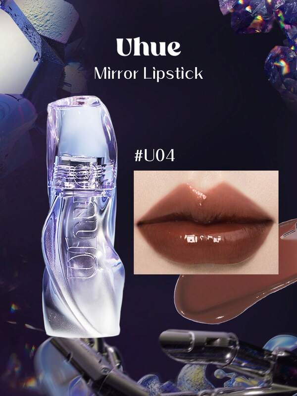 Uhue 3ml/0.1fl Oz Moisturizing Glossy Lip Gloss U04, Moisturizing Glossy, Natural Luminous, Moisturizing Comfortable, Smooth Application, Portable, Forms Shiny Film, Long-Lasting Shine, 12 Colors Available, Great Gift