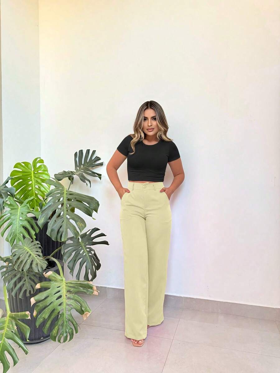 Serena Pantalona Tailored Trousers - 黃色 - 查看 1