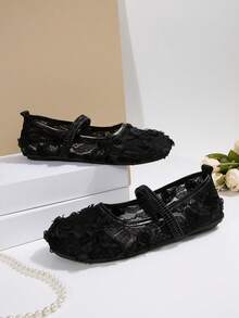 Modische & elegante Damen Lässig Mary Jane Ballerinas, leicht & atmungsaktiv, geeignet für Abendkleider, Partys