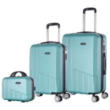 Set Of 3 Travel Suitcases: Lightweight ABS Shell, Number Lock, 4 360° Spinner Wheels, Aluminum Telescopic Handle. Trolley Suitcase Set, Cabin Luggage, Hand Luggage 2688. - 2688-VERDE - Xem 1