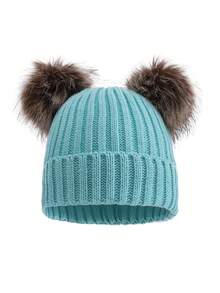 1 件男女通用儿童双绒球针织帽，秋冬款 - 1PC - 查看 13