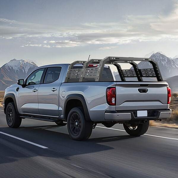 Overland Truck Bed Rack, 49.2-67.9 In Width, Adjustable Overland Bed Cargo Rack With Sidebar, 900 Lbs Static Capacity, Heavy Duty Steel, For Mid-Size Trucks, Compatible With Tacoma/Gladiator JT