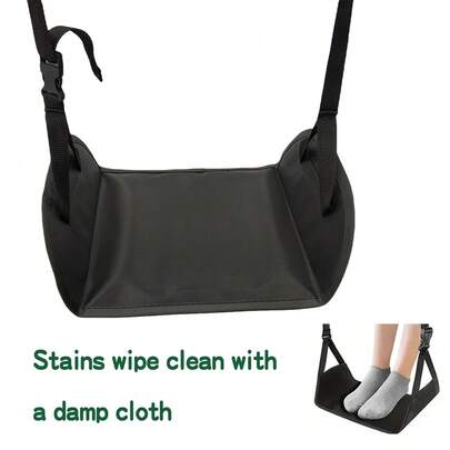 可调节高度的飞机脚凳、脚吊床、脚踏板、旅行脚凳、飞行腿吊床挂钩、适用于飞机、火车、办公室的便携式旅行配件