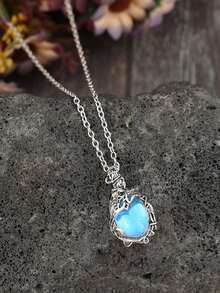 Water Drop Charm Necklace Women's Fashion Necklace - Silver - View 4