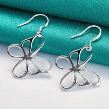 925 Silver Plated Butterfly Earrings For Women Charm Wedding Party Fashion Jewelry - Silver - View 3